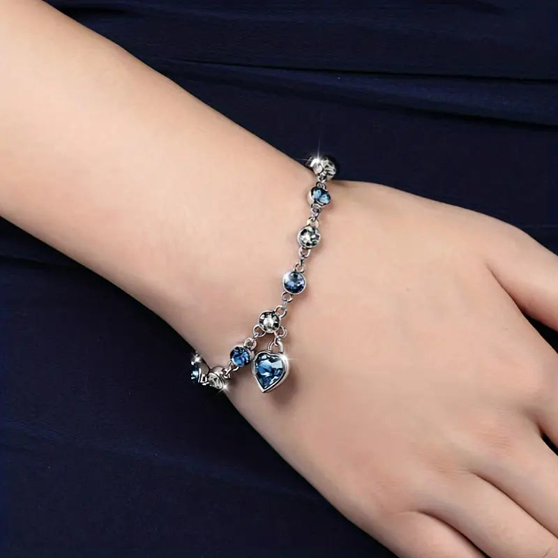 Bracelet Cœur de la Mer en Strass | Ensemble contre le Diabète